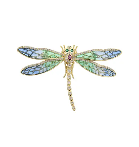 C00419 Broche de mariposa esmaltada en plata de ley 925