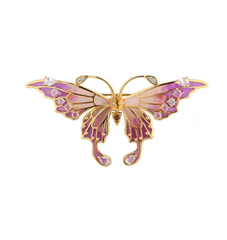 C00471 Broche de mariposa esmaltada en plata de ley 925