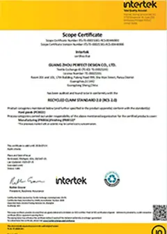 Orgullosamente certificados como miembros del Recycled Claim Standard (RJC).