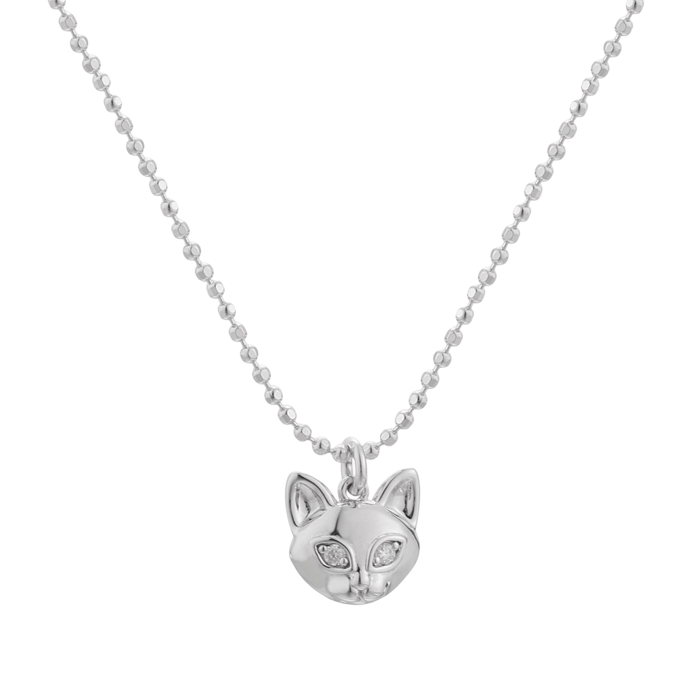 N03627 Collar de gato de plata de ley 925
