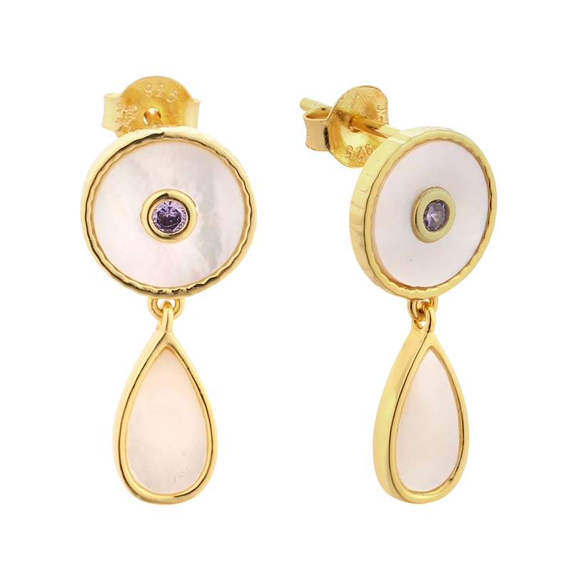 E08211 Pendiente de n&aacute;car de plata de ley 925