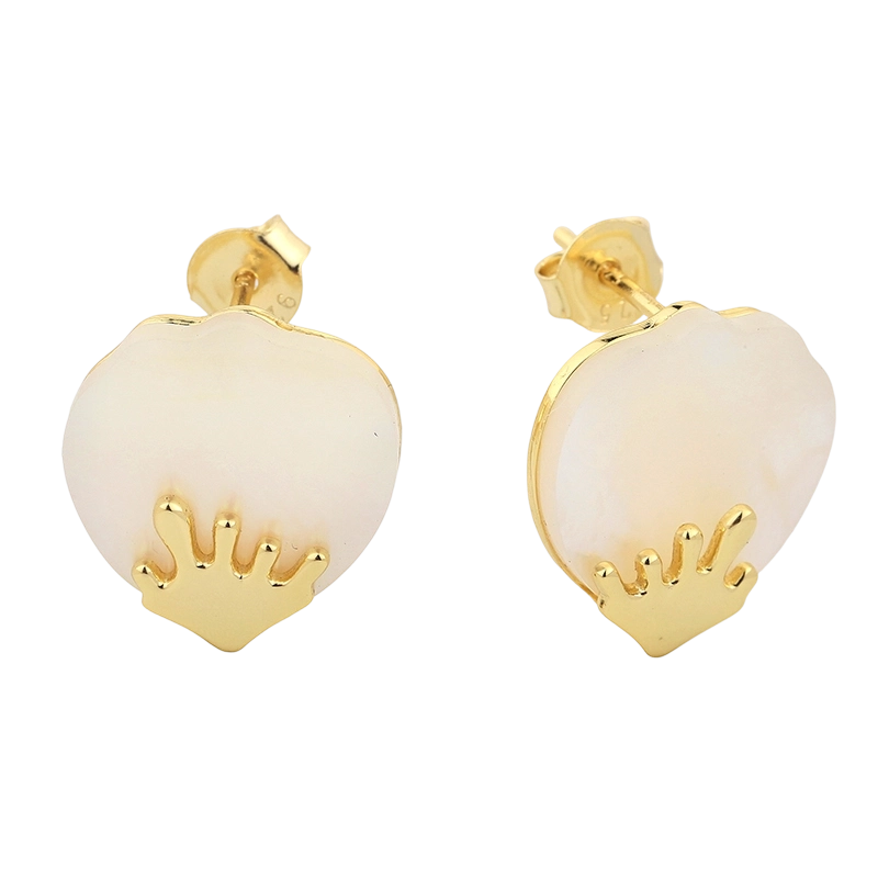 PLE07838 Pendiente de plata de ley 925 con n&aacute;car