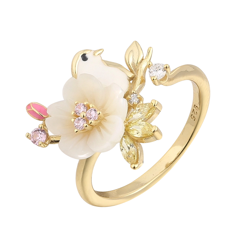 Anillo YR02679 de plata de ley 925 con n&aacute;car