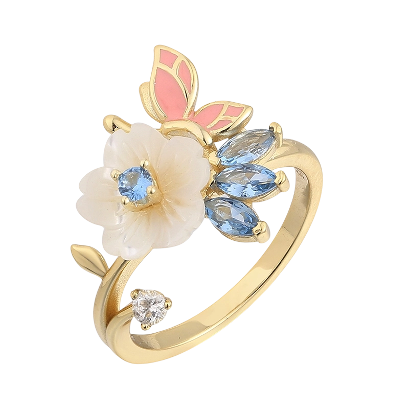 Anillo YR02682 de plata de ley 925 con n&aacute;car